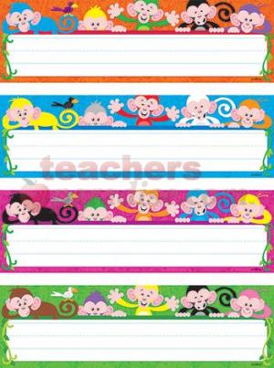 Color Monkeys Name Plates Variety Pack Of 4 Designs 32 Plates Color Monkeys Name Plates Variety Pack Of 4 Designs 32 Plates