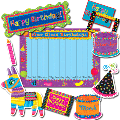  Birthday Cake on Poppin  Patterns Birthday Bulletin Board From Teachersparadise Com