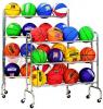 Portable Ball Rack Holds 12 3 Tiers, Steel Tubing, Casters