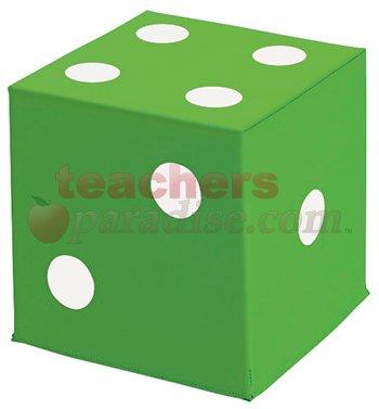 Dice Foam Soft Seat Green With White Spots