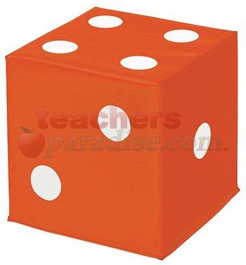 Dice Foam Soft Seat Orange With White Spots