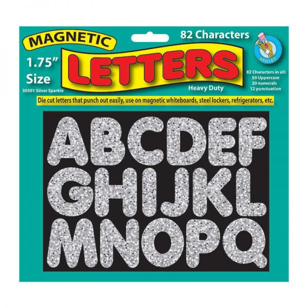 ASHLEY PRODUCTIONS 1 3/4IN MAGNETIC LETTERS SILVER SPARKLE ASH30301