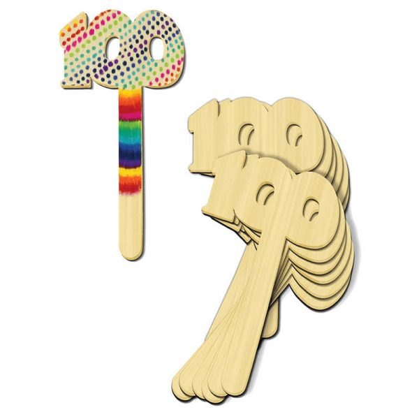 CHENILLE KRAFT COMPANY 100 DAYS OF SCHOOL WOOD CRAFT STICKS CK-4679