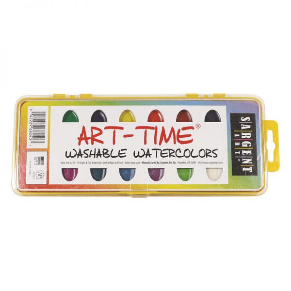 SARGENT ART INC. 16 ART TIME SEMI MOIST WASHABLE COLORS W/ BRUSH SAR668240