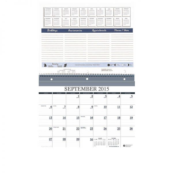 HOUSE OF DOOLITTLE 16 MONTH SEPT - DEC WALL NOTEBOOK CALENDAR HOD325