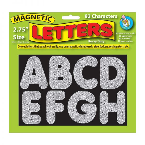 ASHLEY PRODUCTIONS 2 3/4IN MAGNETIC LETTERS SILVER SPARKLE ASH30351