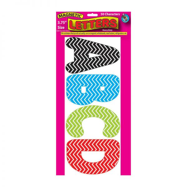 ASHLEY PRODUCTIONS 3 3/4IN ASST COLOR CHEVRON DESIGNER MAGNETIC LETTERS ASH10257