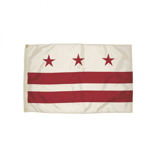 FLAGZONE LLC 3X5 NYLON DISTRICT OF COLUMBIA FLAG HEADING & GROMMETS FZ-2612051