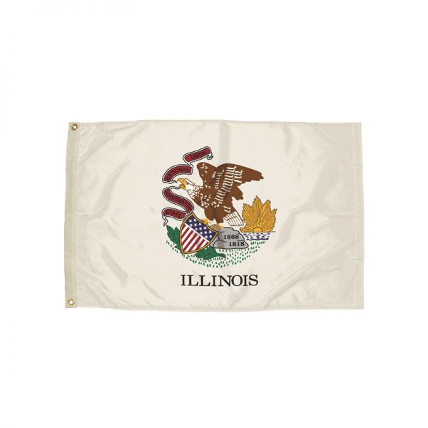 FLAGZONE LLC 3X5 NYLON ILLINOIS FLAG HEADING & GROMMETS FZ-2122051