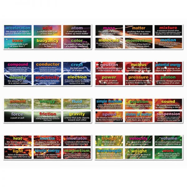 CARSON DELLOSA 48 PHYSICAL SCIENCE TESTING WORDS MINI BB SET CD-410078