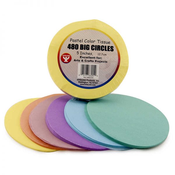 HYGLOSS PRODUCTS INC. 5 In Tissue Circles Pastel 480 Pcs HYG88255