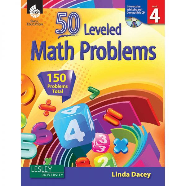 SHELL EDUCATION 50 LEVELED MATH PROBLEMS LEVEL 4 W/ CD SEP50776