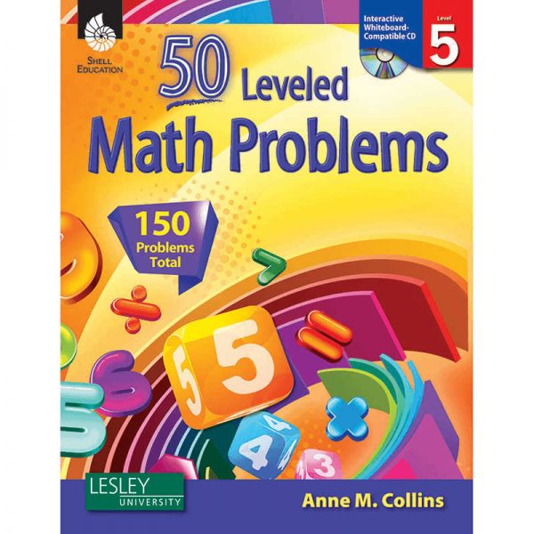 SHELL EDUCATION 50 LEVELED MATH PROBLEMS LEVEL 5 W/ CD SEP50777