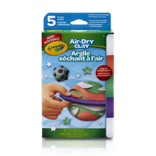 CRAYOLA LLC AIR DRY CLAY 5CT BRIGHT VARIETY PK BIN572001