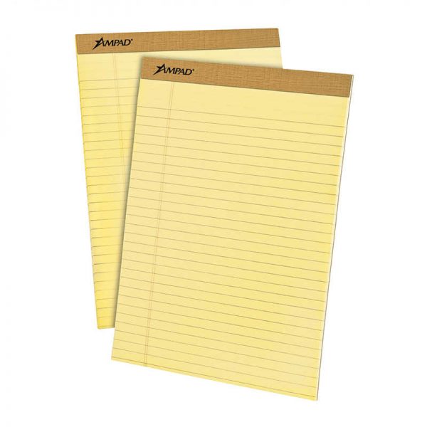 TOPS PRODUCTS AMPAD PERFORATED CANARY 8 1/2 X 11 3/4 PAD ESS20220