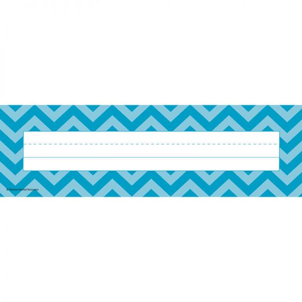 TEACHER CREATED RESOURCES AQUA CHEVRON NAME PLATES TCR5527