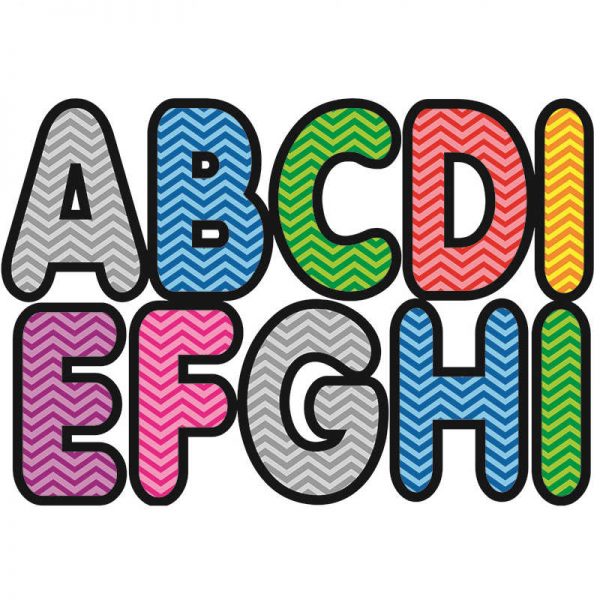 ASHLEY PRODUCTIONS ASSORTED COLOR CHEVRON 2-3/4IN DESIGNER MAGNETIC LETTERS ASH17022