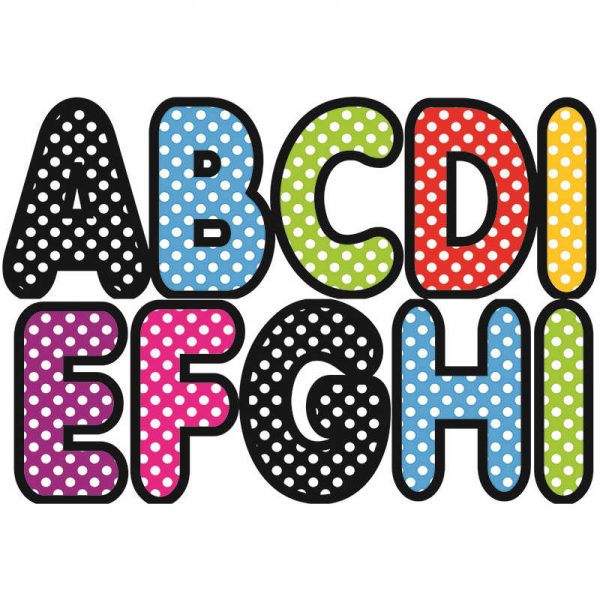 ASHLEY PRODUCTIONS ASSORTED COLOR POLKA DOT 2-3/4IN DESIGNER MAGNETIC LETTERS ASH17013