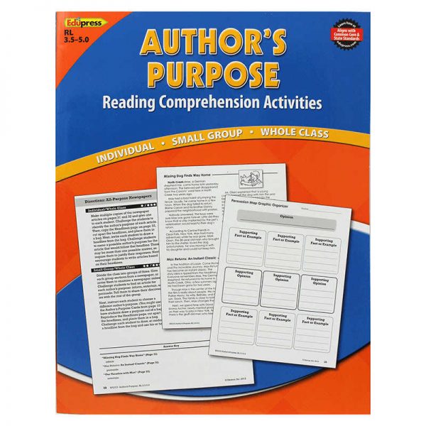 EDUPRESS AUTHORS PURPOSE BOOK BLUE LEVEL EP-2373