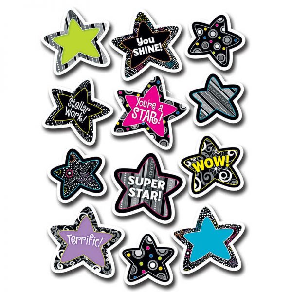 CREATIVE TEACHING PRESS B & W STARS STICKERS CTP4391