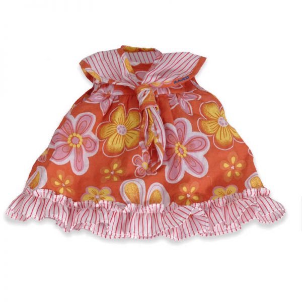 MINILAND EDUCATIONAL CORPORATION BABY DOLL CLOTHES ORANGE FLORAL DRESS MLE31523