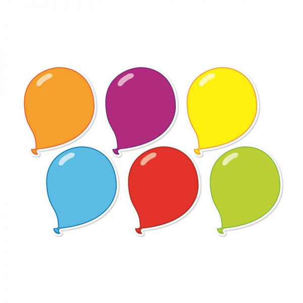SCHOLASTIC TEACHING RESOURCES BALLOONS ACCENTS IN 6 BRIGHT COLORS SC-553134