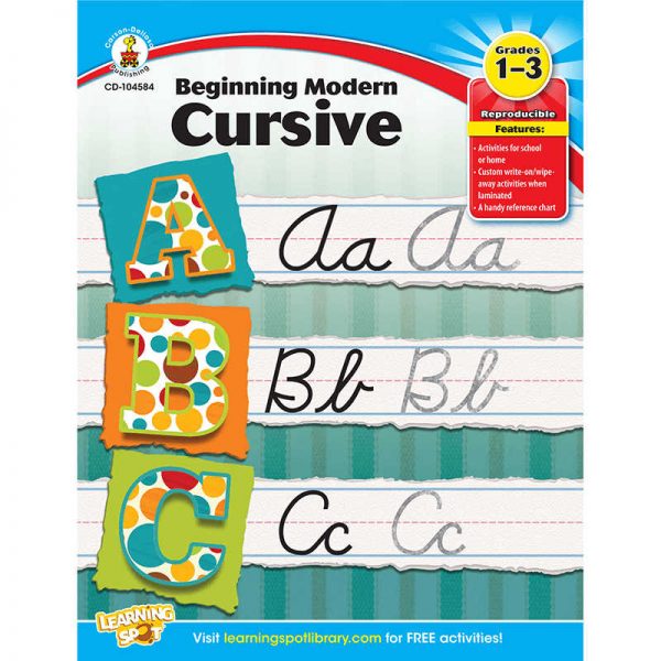CARSON DELLOSA BEGINNING MODERN CURSIVE GRADE 1-3 CD-104584
