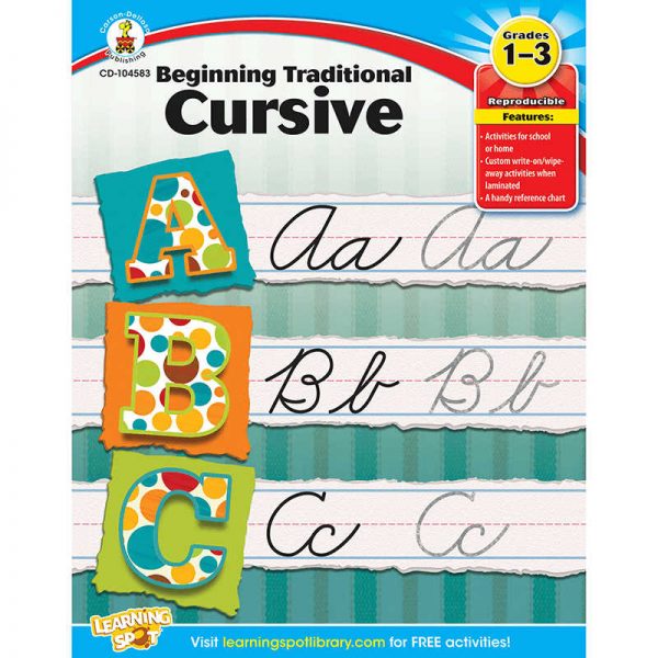 CARSON DELLOSA BEGINNING TRADITIONAL CURSIVE GRADE 1-3 CD-104583