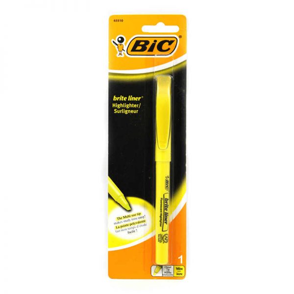 BIC USA INC BIC BRIGHT LINER HIGHLIGHTER YELLOW BICBLP11YW