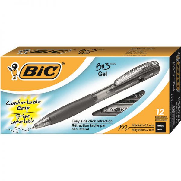 BIC USA INC BIC BU3 BALL PEN BLACK 12 PK BICRBU311BK