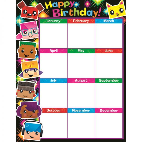TREND ENTERPRISES INC. BIRTHDAY BLOCKSTARS LEARNING CHART T-38371