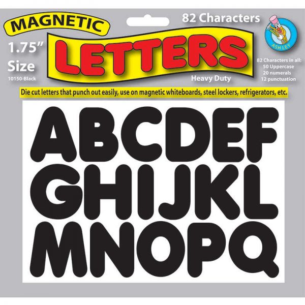 ASHLEY PRODUCTIONS BLACK 1-3/4 IN MAGNETIC LETTERS ASH10150