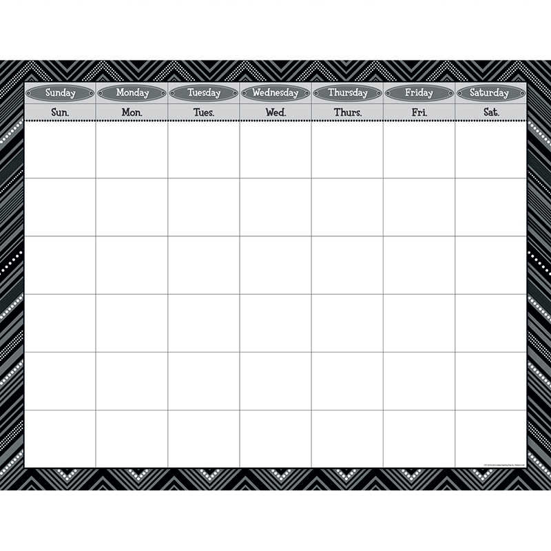 CREATIVE TEACHING PRESS BLACK AND WHITE CALENDAR CHART CTP1533