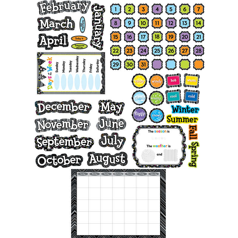 CREATIVE TEACHING PRESS BLACK AND WHITE CALENDAR SET BB SET CTP7059