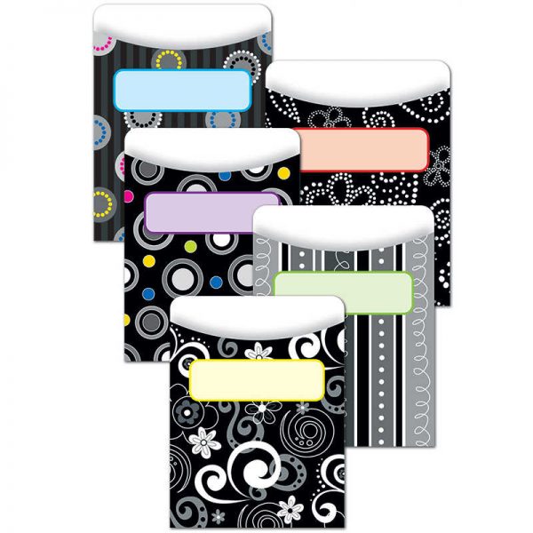 CREATIVE TEACHING PRESS BLACK AND WHITE COLLECTION LIBRARY POCKETS CTP1335