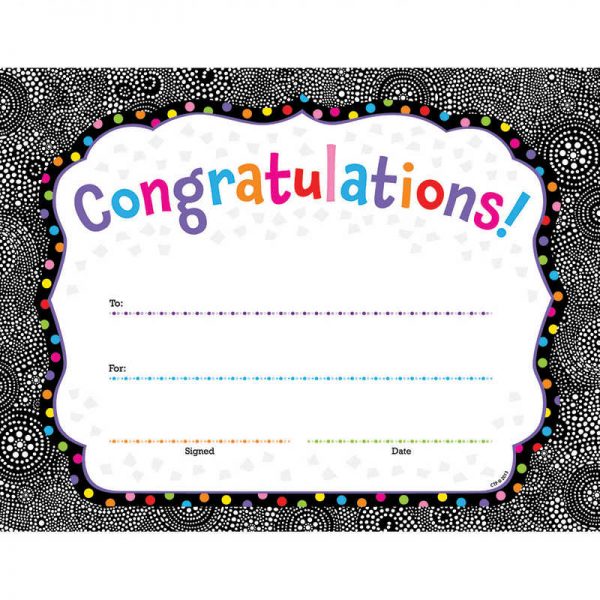 CREATIVE TEACHING PRESS BLACK AND WHITE CONGRATULATIONS AWARD CTP1397