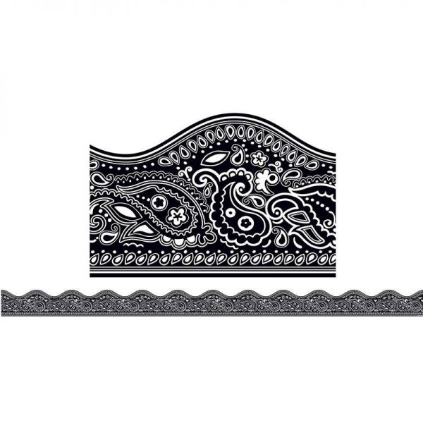 SCHOLASTIC TEACHING RESOURCES BLACK BANDANA SCALLOPED TRIMMERS SC-546920