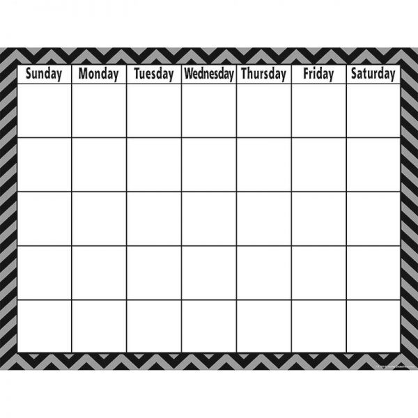 TEACHER CREATED RESOURCES BLACK CHEVRON CALENDAR CHART TCR7581