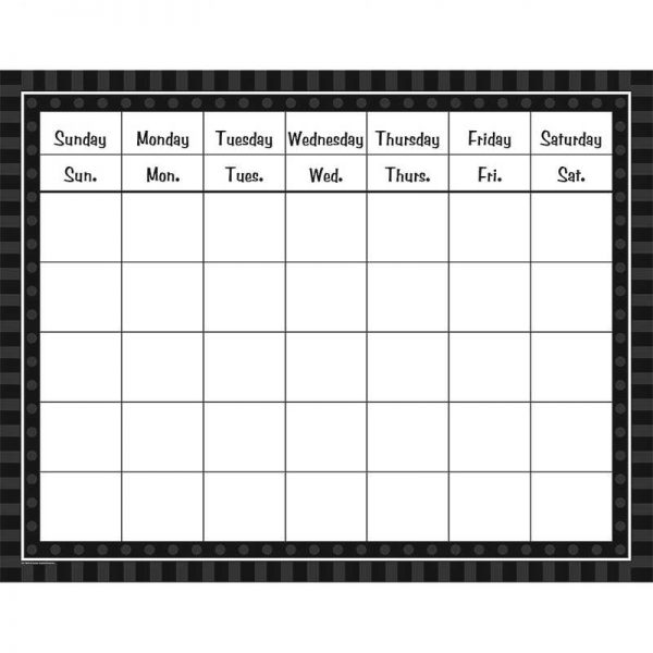 TEACHER CREATED RESOURCES BLACK SASSY SOLIDS CALENDAR TCR74800
