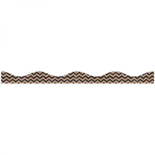 ASHLEY PRODUCTIONS BLACK SCRIBBLE CHEVRON BURLAP MAGNETIC BORDER ASH20004