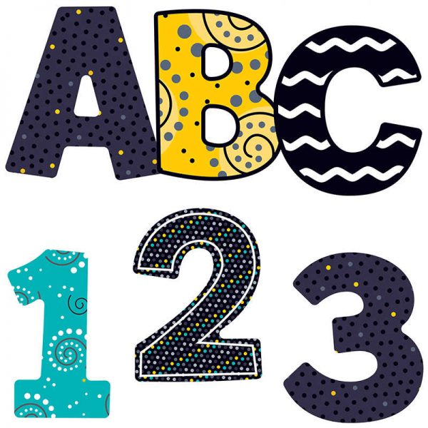 CARSON DELLOSA BLACK WHITE & BOLD EZ LETTERS 76PCS 4 INCH CD-130057