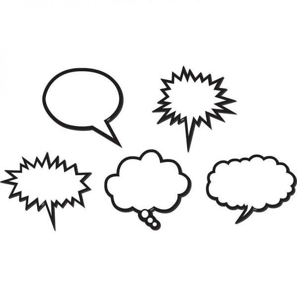 TEACHER CREATED RESOURCES BLACK & WHITE SPEECH BUBBLES MAGNETIC ACCENTS TCR77203