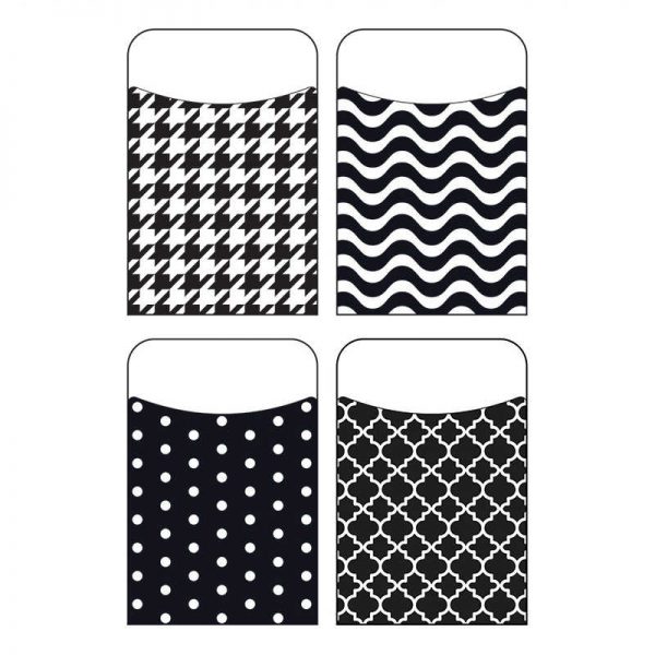 TREND ENTERPRISES INC. BLACK & WHITE TERRIFIC POCKETS VARIETY PACK T-77901