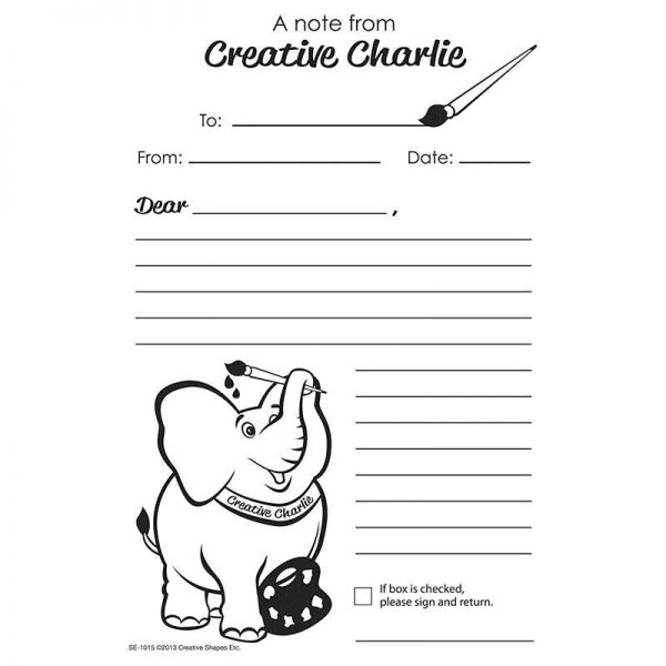 CREATIVE SHAPES ETC. LLC BLANK NOTES FROM CREATIVE CHARLIE SE-1015