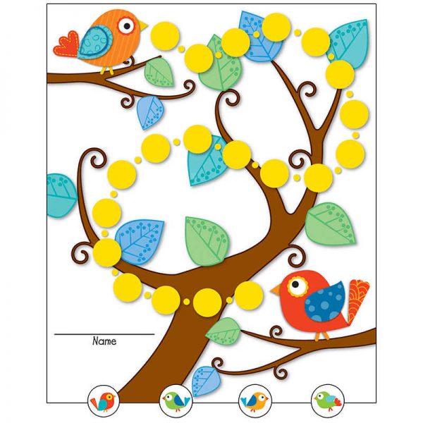 CARSON DELLOSA BOHO BIRDS MINI INCENTIVE CHARTS CD-148016