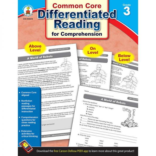 CARSON DELLOSA BOOK 3 DIFFERENTIATED READING FOR COMPREHENSION CD-104615