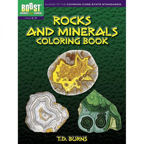 DOVER PUBLICATIONS BOOST ROCKS AND MINERALS COLORING BOOK DP-494373