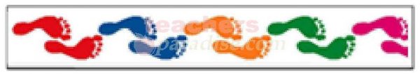 CARSON DELLOSA Border Colorful Footprints (Straight) CD-1455