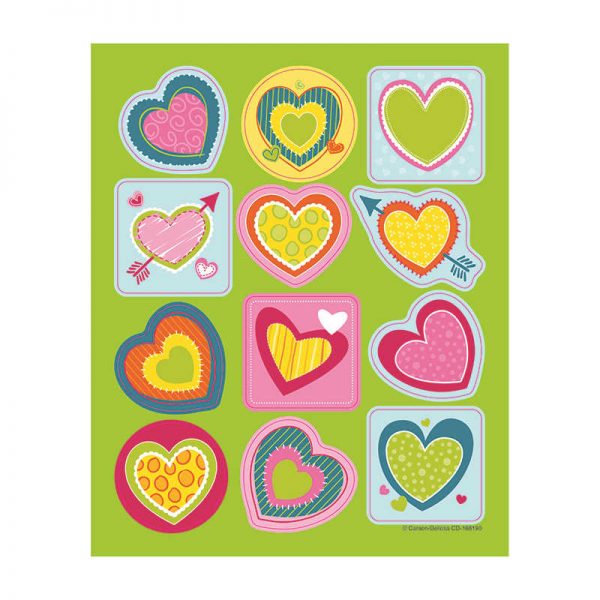 CARSON DELLOSA BRIGHT HEARTS SHAPE STICKERS CD-168190