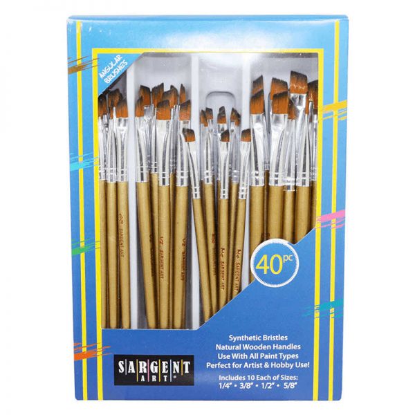 SARGENT ART INC. BRUSH ANGULAR SET 40 CT SAR563104